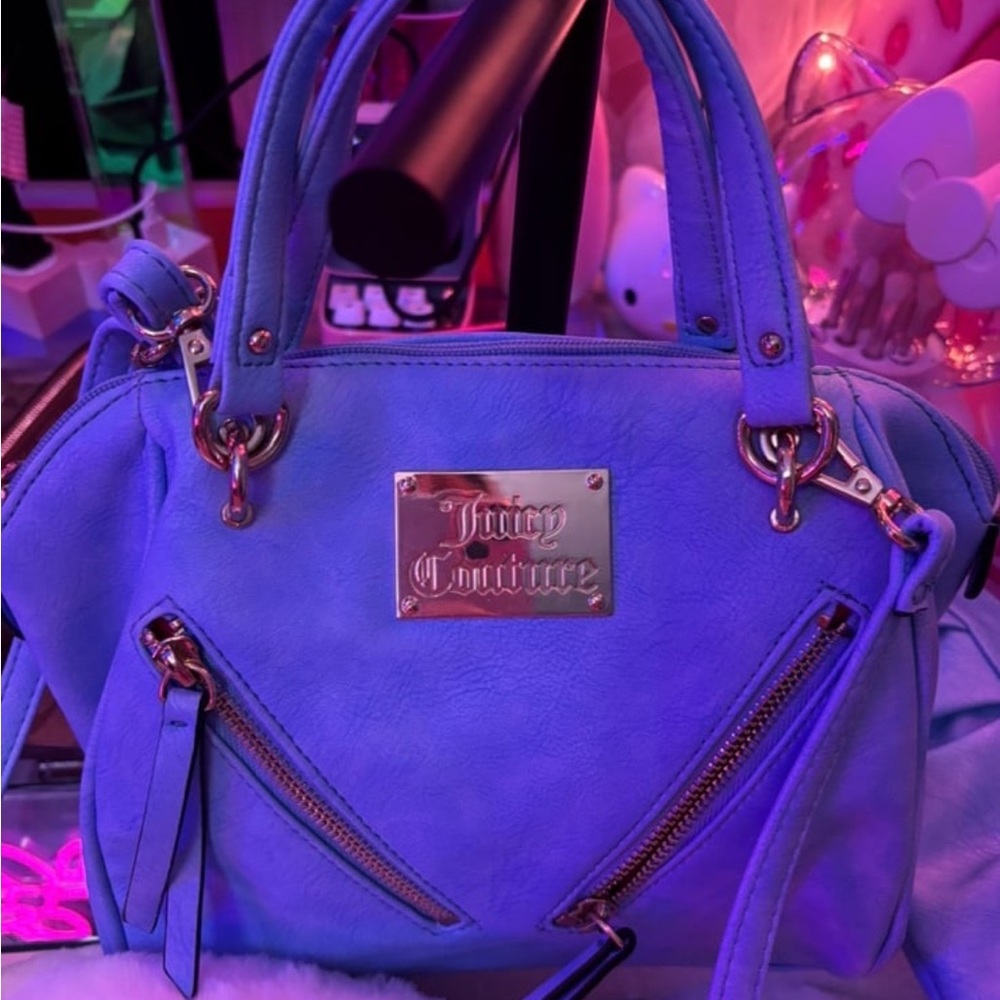 Bnwot Zippered up Satchel Crossbody blue with wristlet